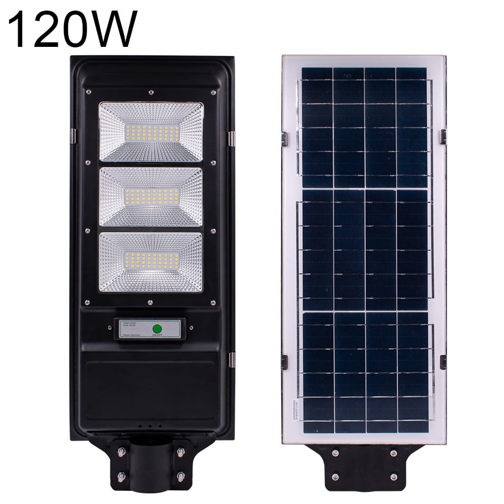 120W LED Solar Street Light Radar Induction Outdoor Wall Lamp + Remote