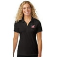 thumbnail image 1 of Womens Patriotic Butterfly Patch Polo Shirt, Large Black, 1 of 5