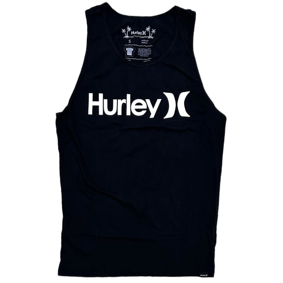Hurley Men's Everyday Washed One and Only Solid Sleeveless Tank Top Tee T-Shirt (Medium, Black)