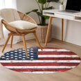 thumbnail image 5 of 3ft Round Rug, Vintage American Flag Non-Skid Rubber Backing Large Area Rugs - Living Room Bedroom Home Office, Country Wooden USA Flag Indoor Floor Mat Carpets Washable Rug, 5 of 9