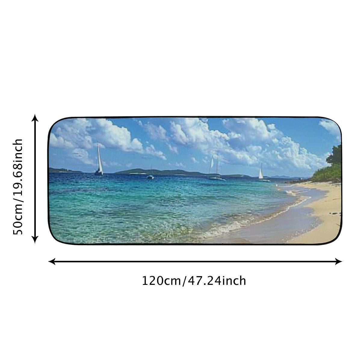 Qinduosi Decorative Door Mat, Door Mat with Non-Slip Rubber Backing, Easy Cleaning, Traps Dirt, Rug for Entry, Patio, Garage - Caribbean Sea Water Vacation Travel Sky Blue 19.68*47.24 in