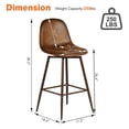 thumbnail image 3 of Homy Casa Set of 2 Outdoor Counter Height Bar Stools for Terrace Garden Swimming Pool with Swivel Seats, Ergonomic Upholstery Backrest Faux Wood Metal Legs, Brown, 3 of 6