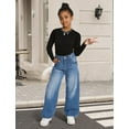 thumbnail image 5 of OYYN Girls Baggy Jeans Wide Leg High Waist Y2K Streetwear Boyfriend Skater Denim Pants School Casual Wear, 5 of 9