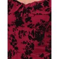 thumbnail image 5 of INSPIRE CHIC Women's Mesh Dresses Gothic Vintage Sweetheart Neck Sleeveless Ruffles Floral Jacquard A-Line Dress 2XL Burgundy, 5 of 6