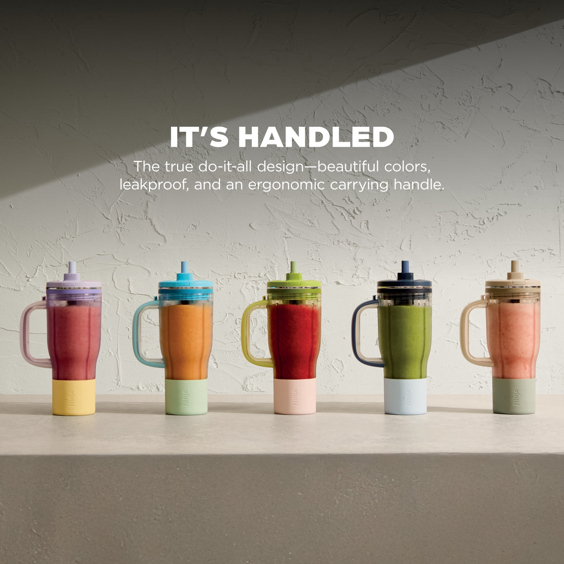 Ninja BlendBOSS 26-Oz Personal Blender, for Smoothies & Frozen Drinks, Travel Tumbler with LeakProof Easy Sip Chug and Straw Lid, Auto-iQ Technology, 1200PW, DB351CY Cyberspace