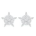 thumbnail image 2 of Rosec Jewels Lab Created Diamond Snowflake Stud Earrings for Women (Ef-Vs Quality), with Screw Back - Christmas Gift, 10K White Gold, 2 of 6