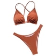 thumbnail image 1 of Traje de baño con correa de bikini Traje de baño sin espalda Traje de baño sexy para mujer Color sólido Fridja  nalpqowj55510, 1 of 9