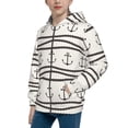 thumbnail image 2 of Pofeuu Anchors and Ropes Print Teenage Zipper Hoodie Sweatshirts Hooded Casual Jackets With Pocket For Boys Girls-Medium, 2 of 6