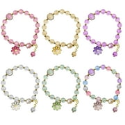 6pcs Charm Bracelets for Girls, Sparkly Beaded Cute Bracelets for Kids