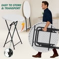 thumbnail image 6 of WASUHE 32in Folding Cocktail Table, Round Plastic Bar Height Folding Table w/Thick Table Top, Ideal for Parties, Patio, Backyard, Dining, Wedding, 400lb Capacity, White, 6 of 11
