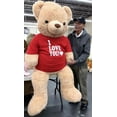 thumbnail image 3 of Giant 6ft Valentine Teddy Bear Wearing I Love You T-Shirt, 6 Foot Teddy Bear 72 Inches Beige Soft Big Stuffed Animal Packed in Big Box Ready to Hug, 3 of 7