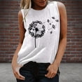 thumbnail image 2 of Pompotops Mode Femme Été Imprimé Lettre Col Rond Sans Manches T-shirt Décontracté, 2 of 4
