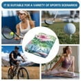 thumbnail image 6 of Yuyamidu Pink Hibiscus Golf Towel Soft Golf Cleaning Towel Green Palm Leaves Coral Velvet Golf Accessories Comfortable Fabric Lightweight and Easy to Carry Gifts for Golfers, 6 of 7