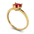 thumbnail image 2 of 1.25 ct Heart Cut Simulated Pink Tourmaline Solitaire 14K Yellow Gold Womens Engagement Ring, 2 of 6