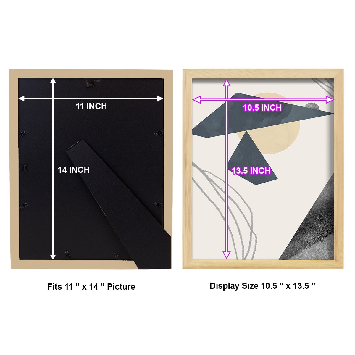 Diamond Slate IV - Framed Print w/glass - Natural Wood