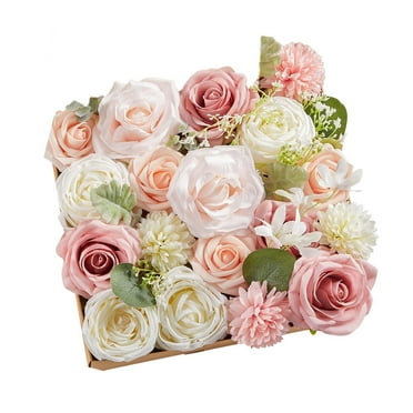 balikha Artificial Flowers Box Wreath for Table Centerpieces Baby Shower Chair Decor