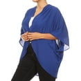 thumbnail image 2 of MOA COLLECTION Women's Plus Size Solid Dolman Sleeve Draped Open Front Chiffon Cardigan, 2 of 4