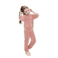 thumbnail image 3 of Jamsmile Toddler Girls Pajamas Flannel Fuzzy Long Sleeve Tops And Pants Winter Warm Soft Fuzzy Boys Girls Homewear, 3 of 8