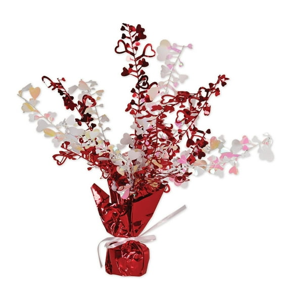 Beistle Heart Gleam 'N Burst Centerpiece red & opalescent (Case of 12)
