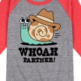 thumbnail image 3 of Instant Message - Whoah Partner Snail - Toddler & Youth Raglan Graphic T-Shirt, 3 of 7