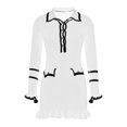 thumbnail image 5 of Meichang Bodycon Sweater Dress for Women Long Sleeve Collar V Neck Button Up Knit Dresses Elegant Slim Fit Work Mini Dress, 5 of 8