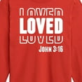 thumbnail image 3 of Instant Message - Loved John 3:16 - Toddler & Youth Long Sleeve Graphic T-Shirt, 3 of 6
