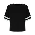 thumbnail image 5 of ZOYOEN Girls Oversized T Shirts- Fashion Short Sleeve Casual Soft Color Block Kids Summer Tops Tees Black Size 4-14, 5 of 7
