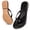 Black, variant on Women's Wide Width Flip Flops - Comfortable Slip-On Sandals with Toe Post Design, Trendy Minimalist Beach Shoes for Summer Walking
