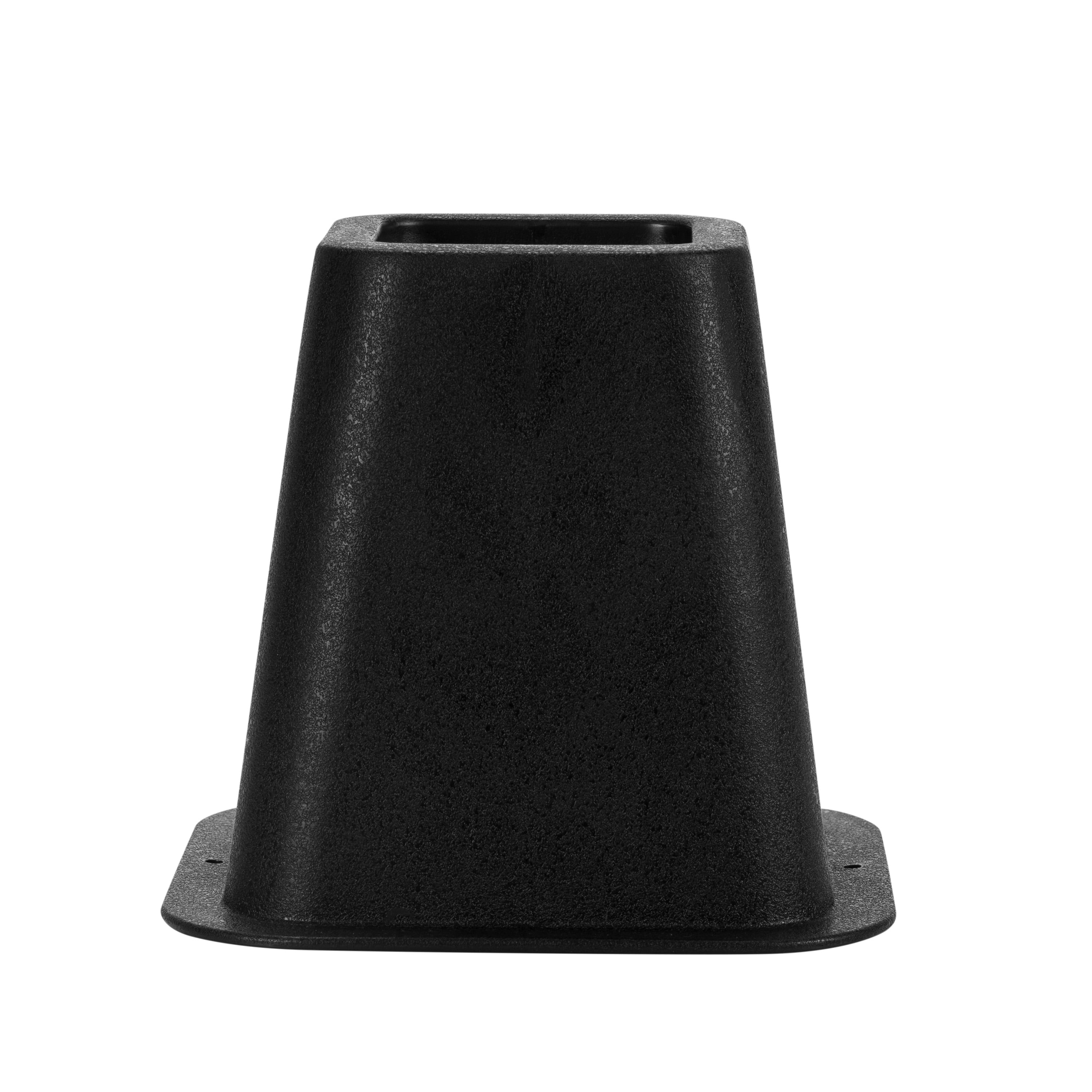 Simplify 6 inch Plastic Bed Risers with Wheel Caster Stabilizer, Black, 2.29 lb
