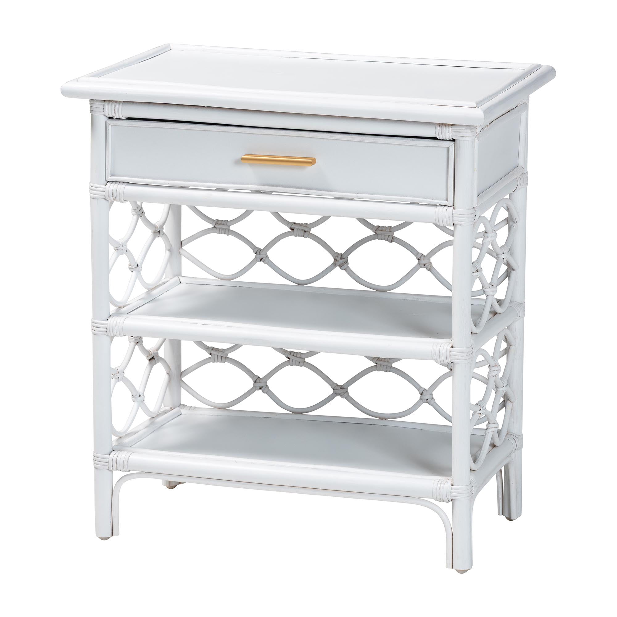bali & pari Akane Coastal Nightstand, 1-Drawer, 24"W, White