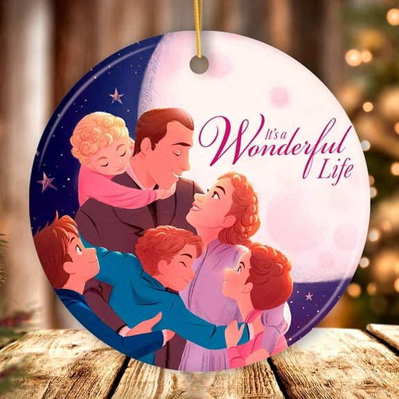 Vibrantly Artistic It’s a Wonderful Life Christmas Ornament