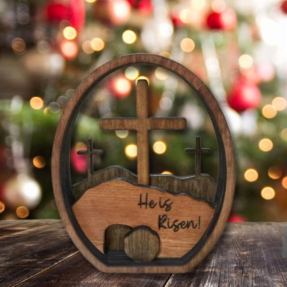 Christian Easter Decoration Resurrected Tomb Tiered Resurrection Scene Tray Kit Handcrafted Jesus Nativity Sign