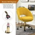 thumbnail image 6 of Velvet Home Office Chair Tina's Home Swivel Accent Chair Adult Makeup Chair Metal Leg Bedroom Yellow, 6 of 6