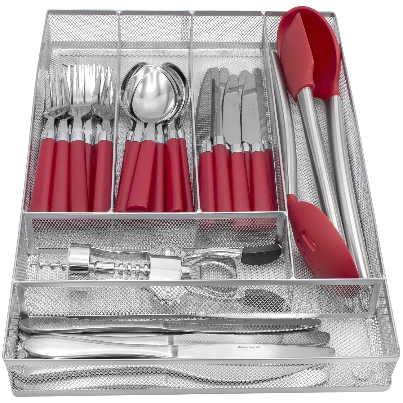 Details about   Small Silverware Utensil Cutlery Organizer Holder Tray for Narrow Drawers Drawer 