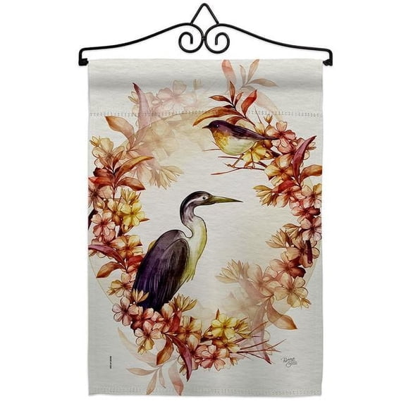 Breeze Decor GS120266-BO-02 Birds Wreath Animals Bird 13 x 18.5. in. Double-Sided Decorative Horizontal House Garden Flag Set for Decoration Banner Yard Gift