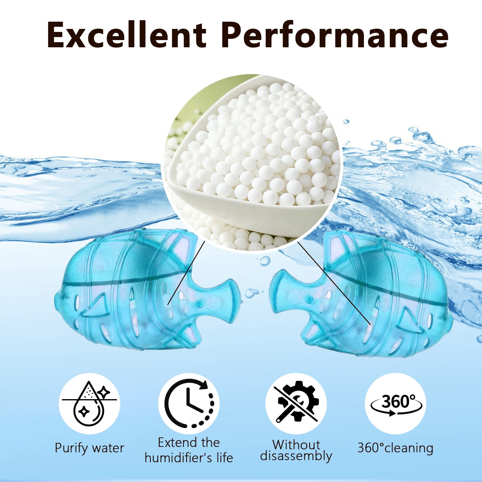 Arcticwind 30 Pack Humidifier Cleaning Fish, Humidifier Cleaner for Humidifiers and Fish Tanks, Purifies Water, Prevents Hard Water Build-Up, Reduces Scale,Blue