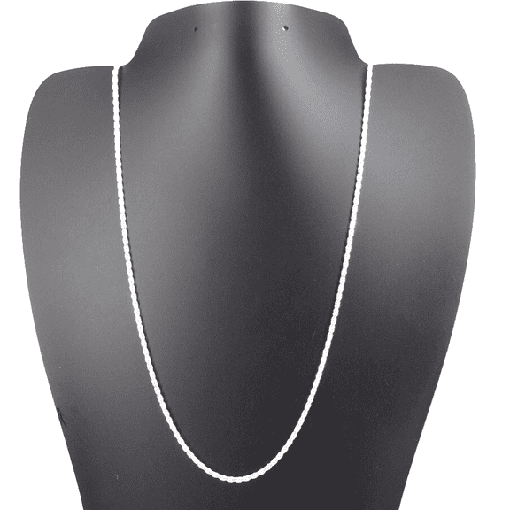 Solid 925 Sterling Silver 24" Diamond Cut Rope Chain Necklace – 2MM, Made in Italy, for Women & Men