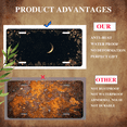 thumbnail image 5 of 1 Pcs Durable License Plate Covers & Frames, Golden Moon and For Decorative Front, Waterproof For Decoration Aluminum License Plate Covers & Frames Cover For Men Women, 12" X 6", 5 of 6