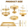 thumbnail image 2 of Soporte para tartas ELIMTEC, mesa de postre de metal dorado, juego de 11 piezas, 2 of 7