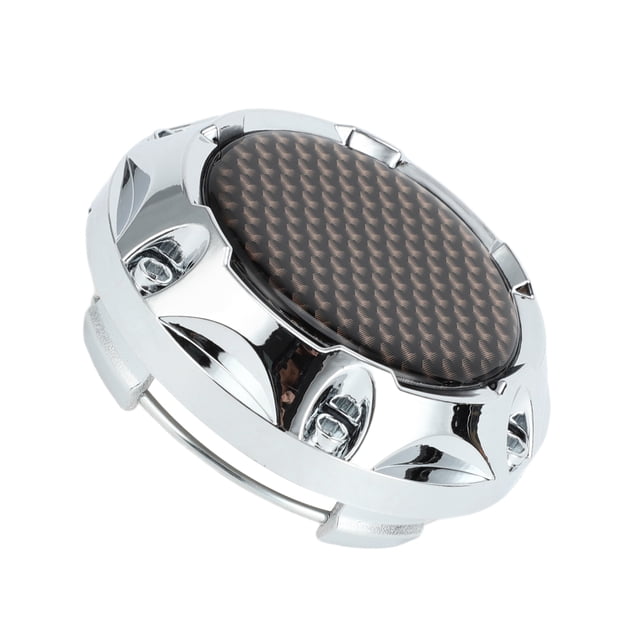 Tapones centrales de rueda Unique Bargains OD: 64 mm/2.52" tono plateado 1Pc con etiqueta de tono bronce espejo