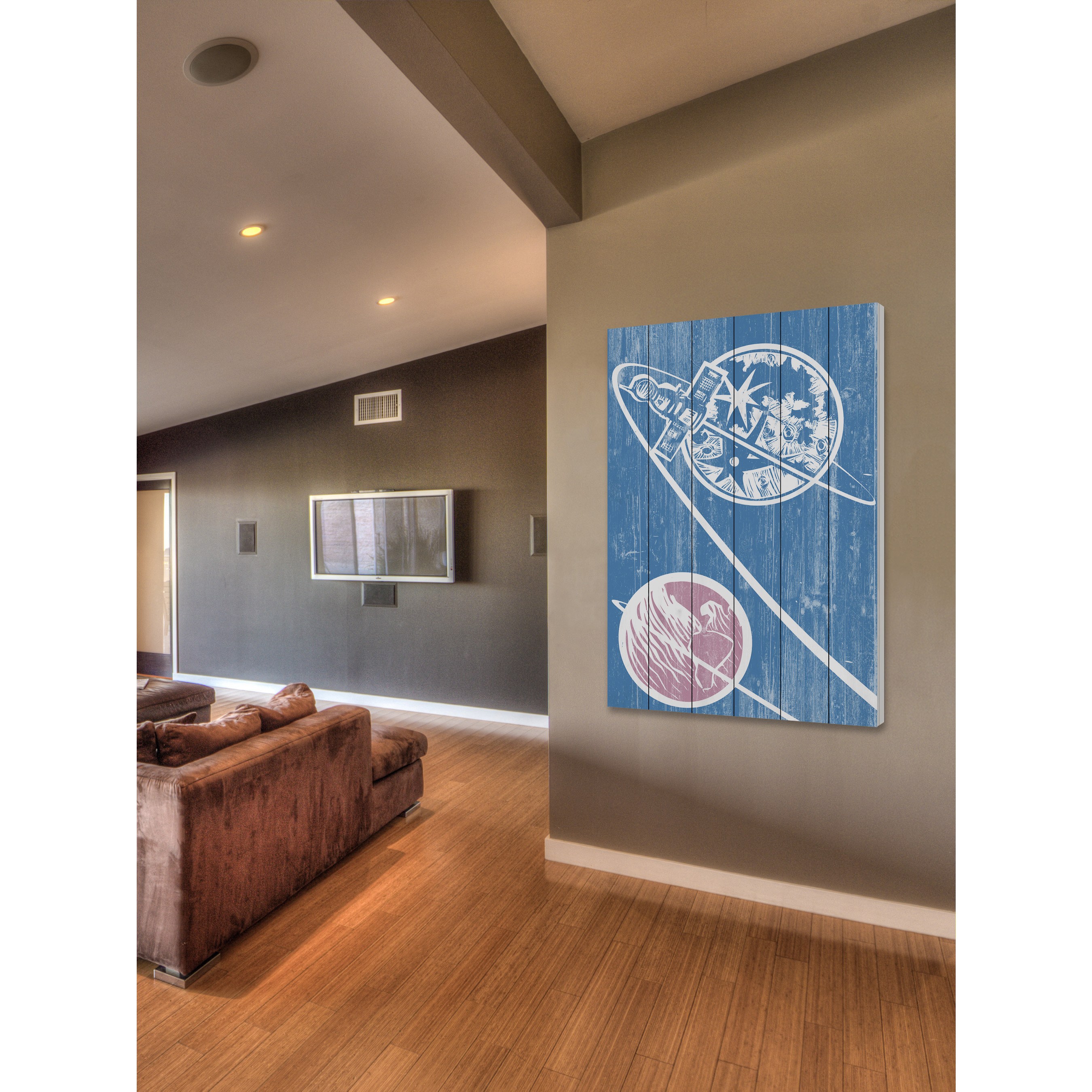 Marmont Hill - "Satellite Orbit" Painting Print on White Wood