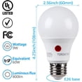 thumbnail image 4 of Dusk to Dawn Light Bulbs Outdoor, Sensor A19 LED Light Bulb, Auto on/Off Photocell Automatic for Outdoor Lighting, UL FCC DOE, 5000K, Pack of 4, 4 of 5