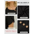 thumbnail image 4 of MOYIKO Womens Petal Sleeve Tops Summer Trendy T Shirt Casual Loose Square Neck Button Blouse Tees, 4 of 7