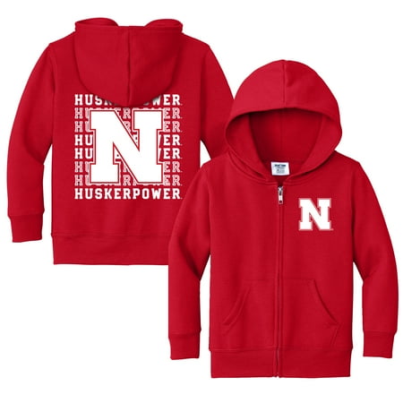 Toddler Chad & Jake Red Nebraska Huskers Retro Full-Zip Hoodie