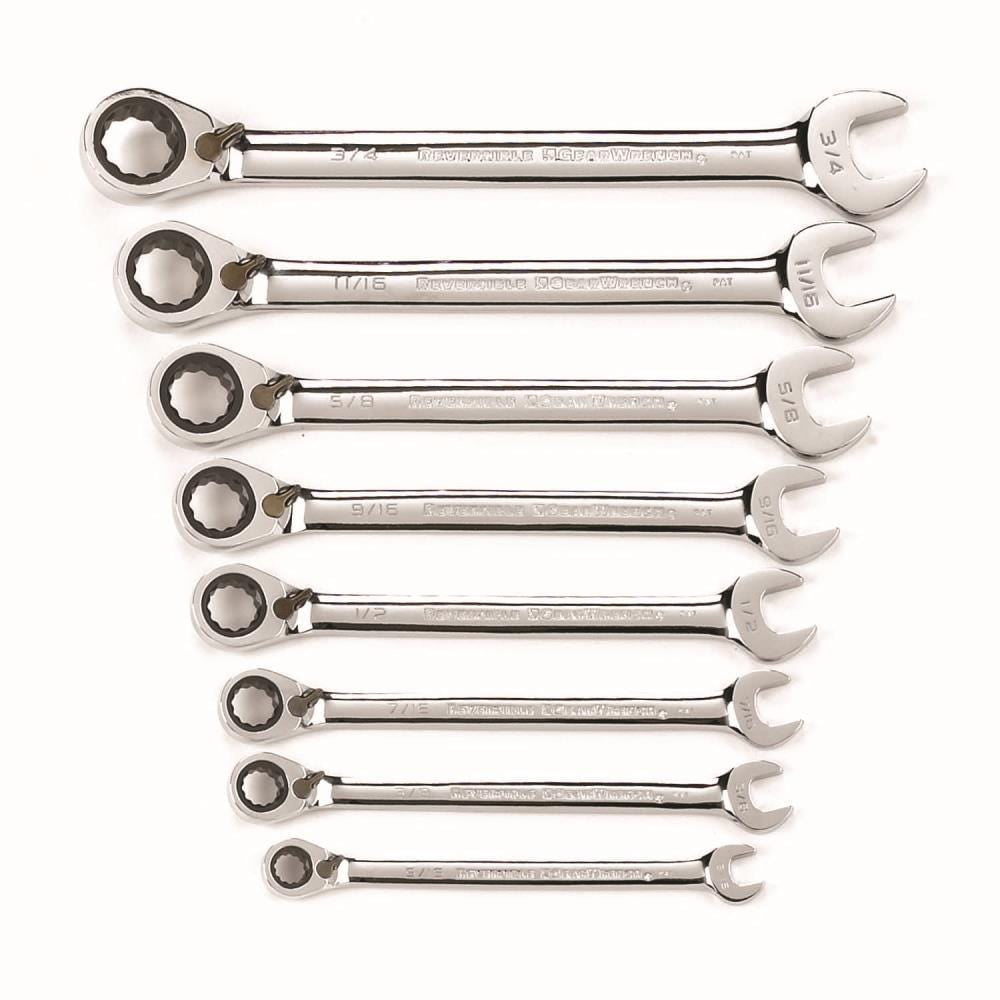 Wrench Set Reversible 8 Piece SAE