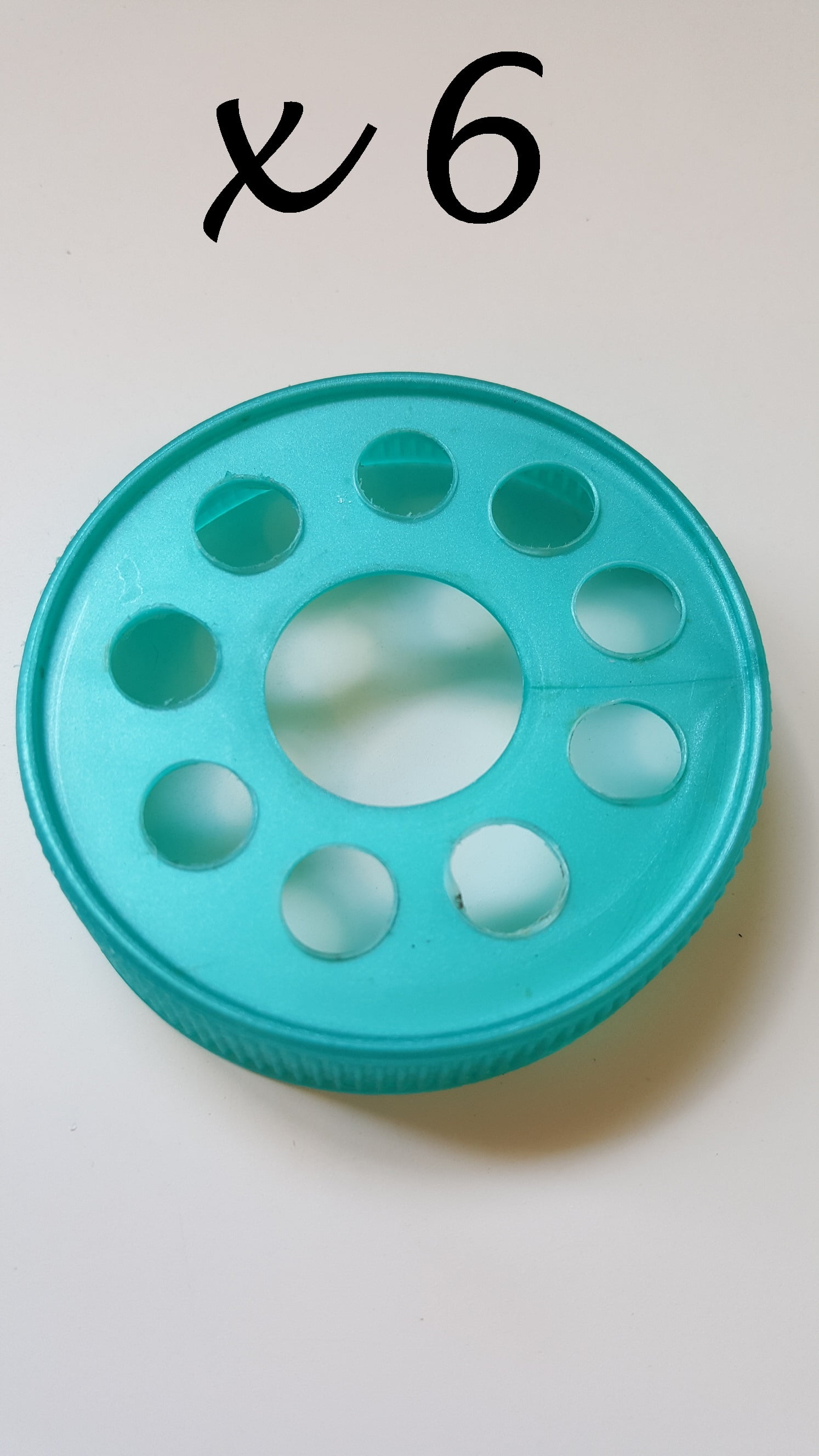 Teal 6 Pack Plastic Mason Jar Flower Frog Lids Flower Arrangement Lid