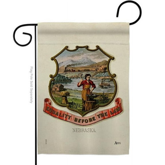 Americana Home & Garden G141234-BO 13 x 18.5 in. Cost of Arms Nebraska Garden Flag with Americana States Double-Sided Decorative Vertical House Banner Yard Gift