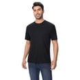thumbnail image 3 of Zfeel Men's Dry Fit Short Sleeve Poly Shirt, Crewneck Comfortable Tee, Moisture Wicking, Black, S, 3 of 6
