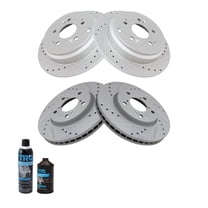 TRQ Front Rear Performance Drilled Slotted Coated Rotors with Fluids for Odyssey BRA19758