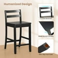 thumbnail image 7 of Costway 22" Wooden Ergonomic Backrest Bar Stools, Black (Set of 2), 7 of 7